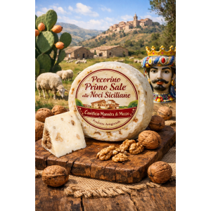 Pecorino Primo Sale aux noix de Sicile | Laiterie Mandra di Mezzo